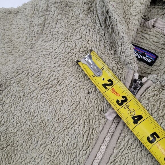 Patagonia Beige Sherpa Hoodie Jacket Size Large Full Zip - Picture 3 of 12